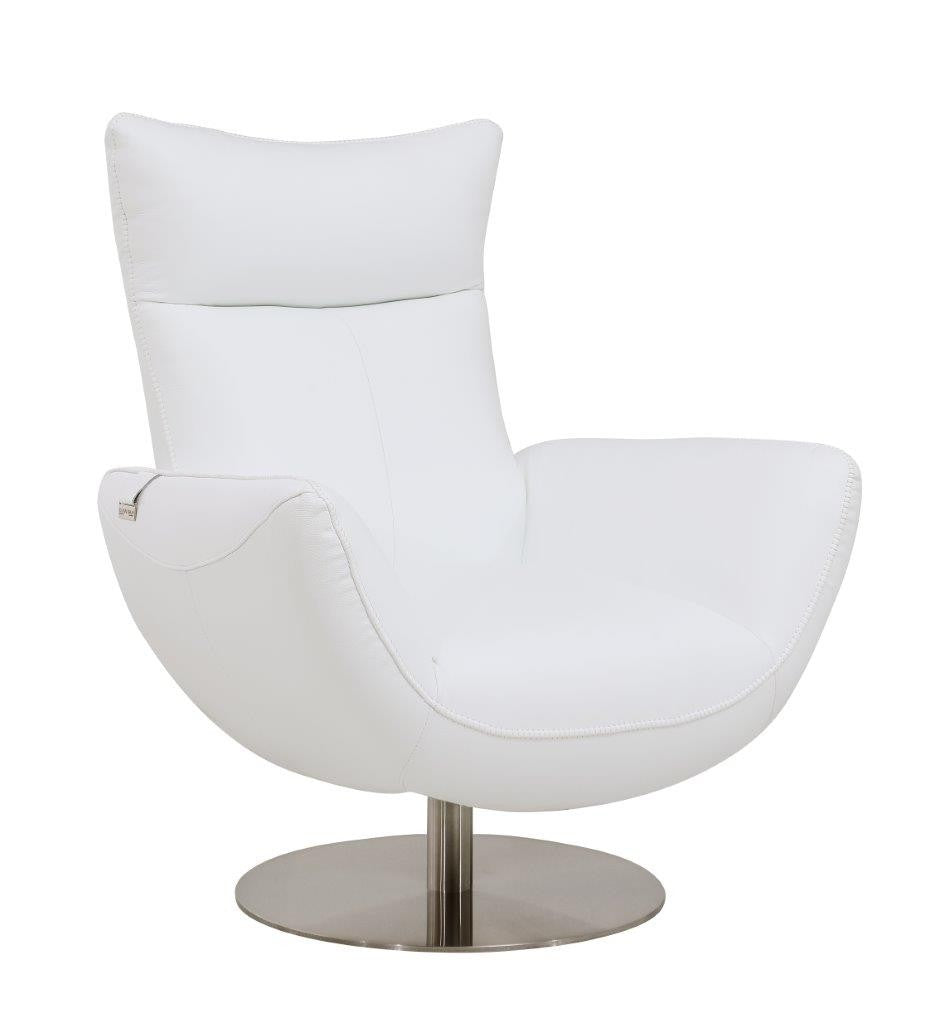 C74 DivanItalia White Lounge Chair – Top Grain Italian Leather