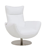 C74 DivanItalia White Lounge Chair – Top Grain Italian Leather