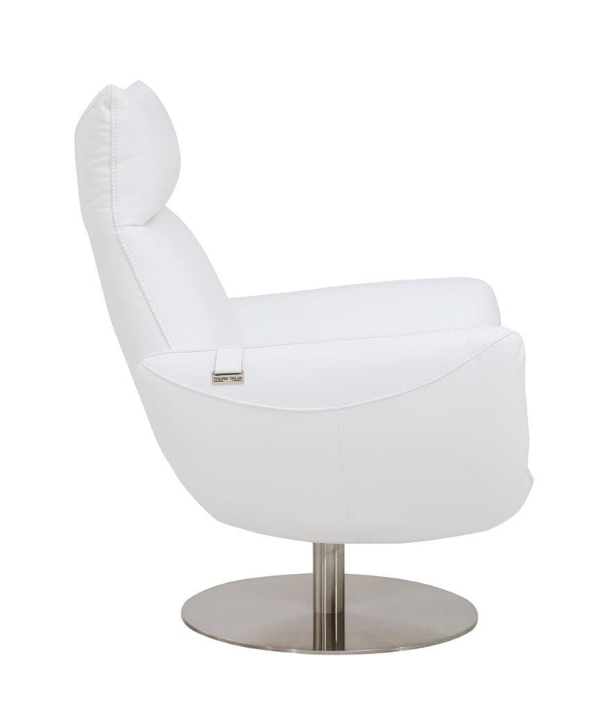 C74 DivanItalia White Lounge Chair – Top Grain Italian Leather