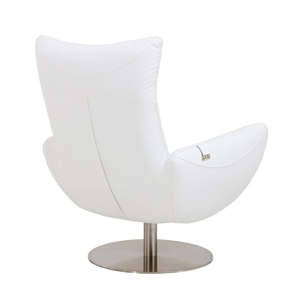 C74 DivanItalia White Lounge Chair – Top Grain Italian Leather