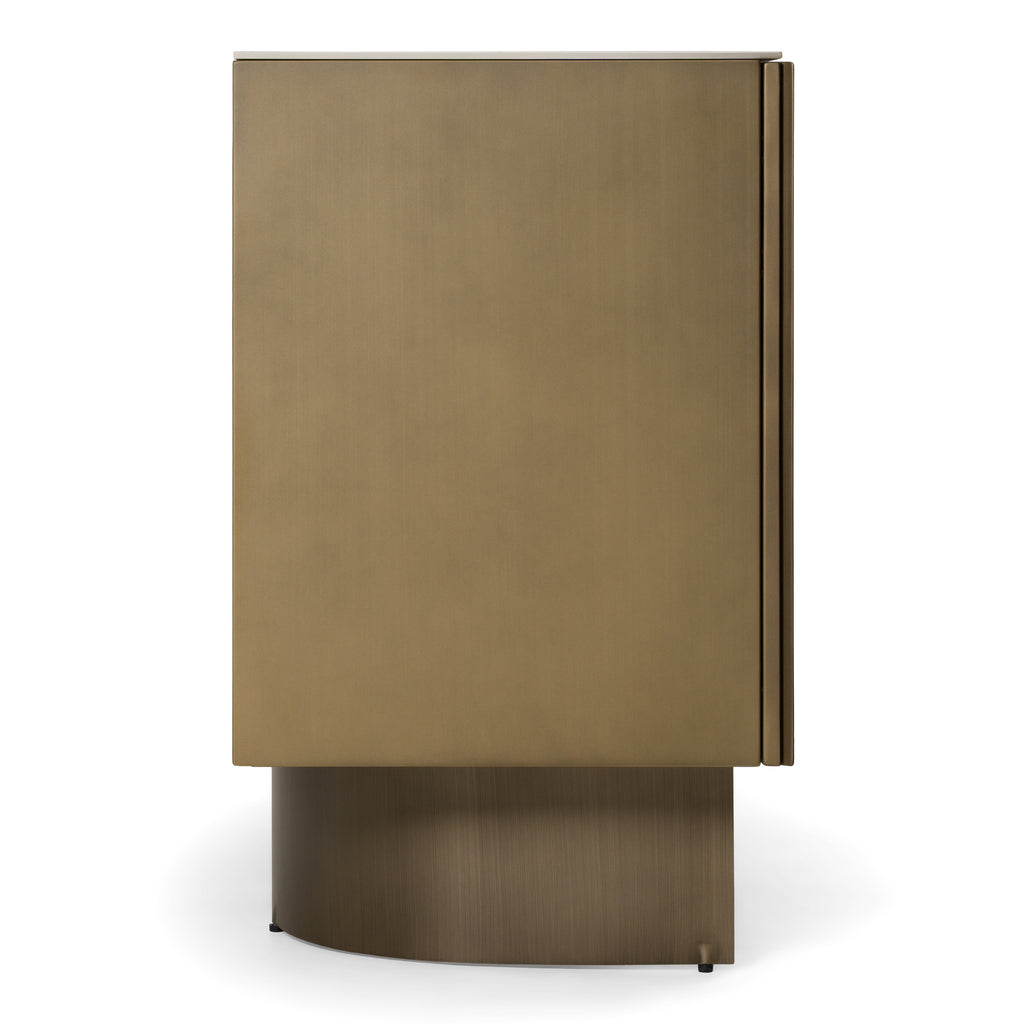 Kiefer - Modern Faux Travertine Ceramic + Bronze Buffet