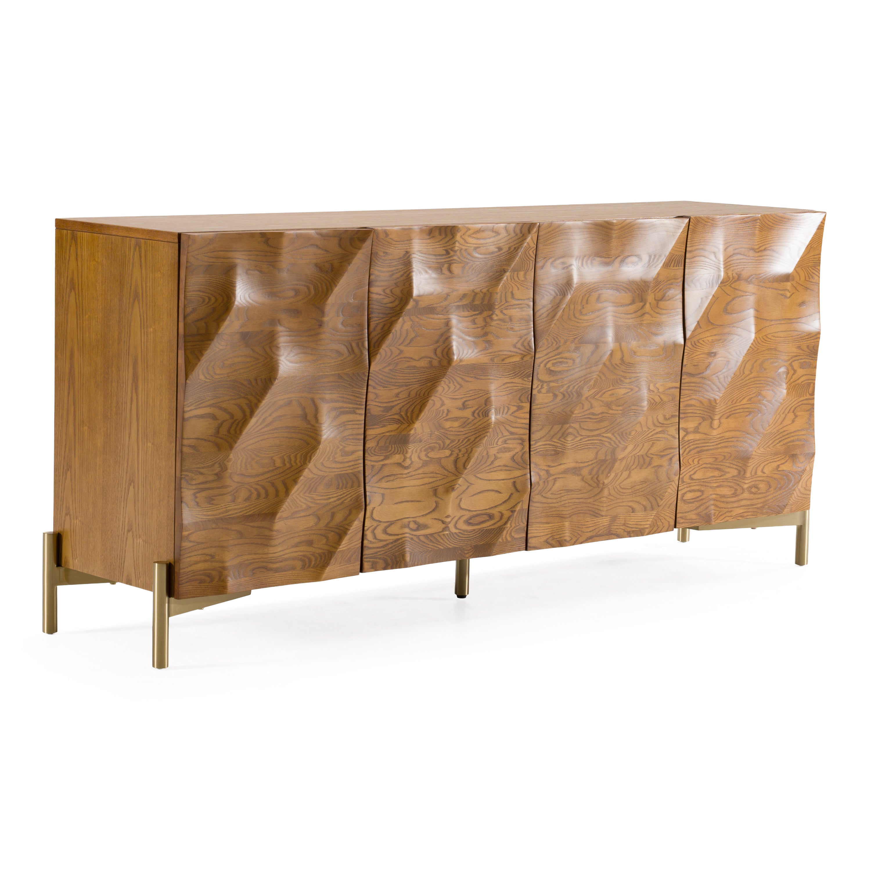 Killeen - Modern Gold + Walnut Buffet