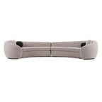 Kilmer Modern Grey Curved Fabric Sectional Sofa