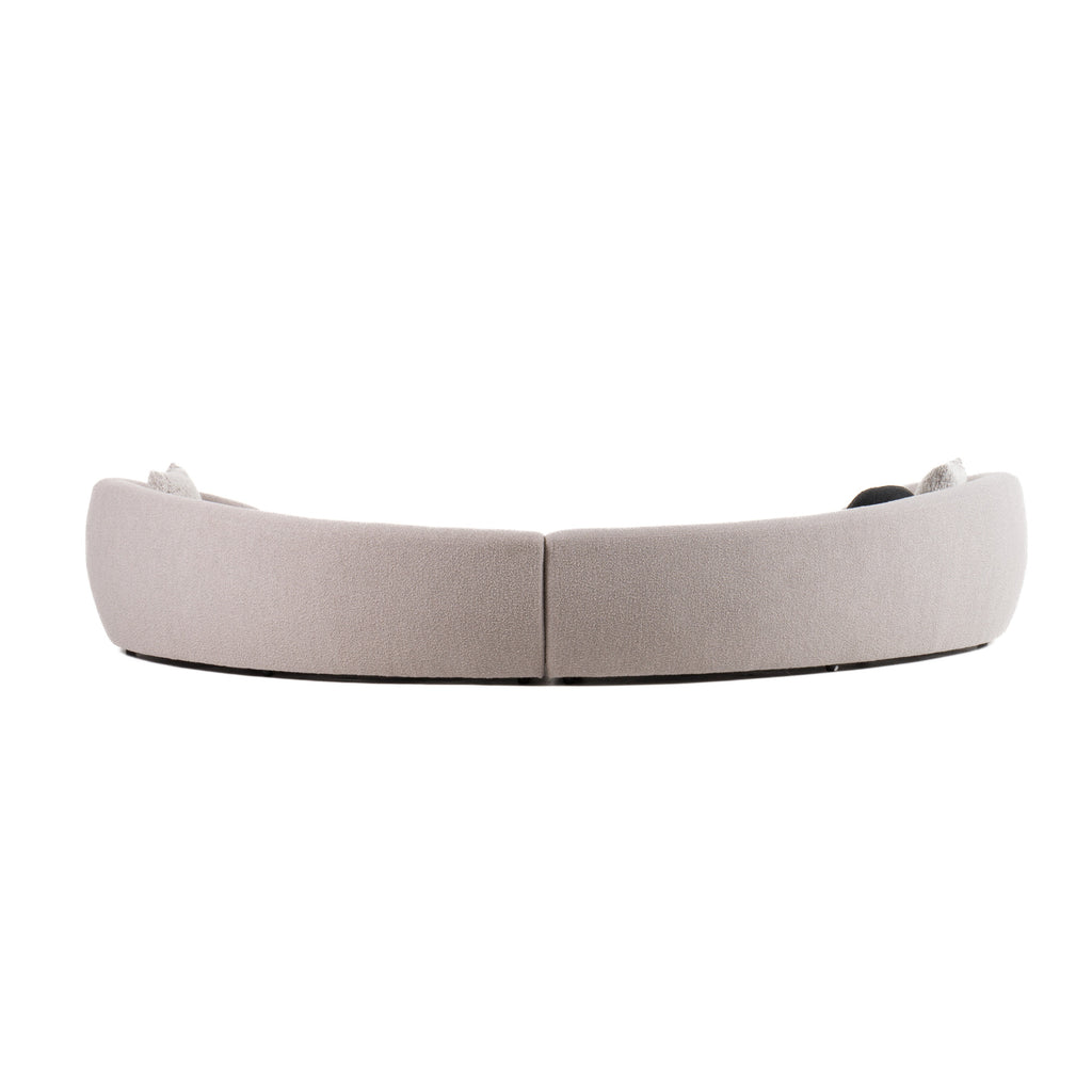 Kilmer Modern Grey Curved Fabric Sectional Sofa