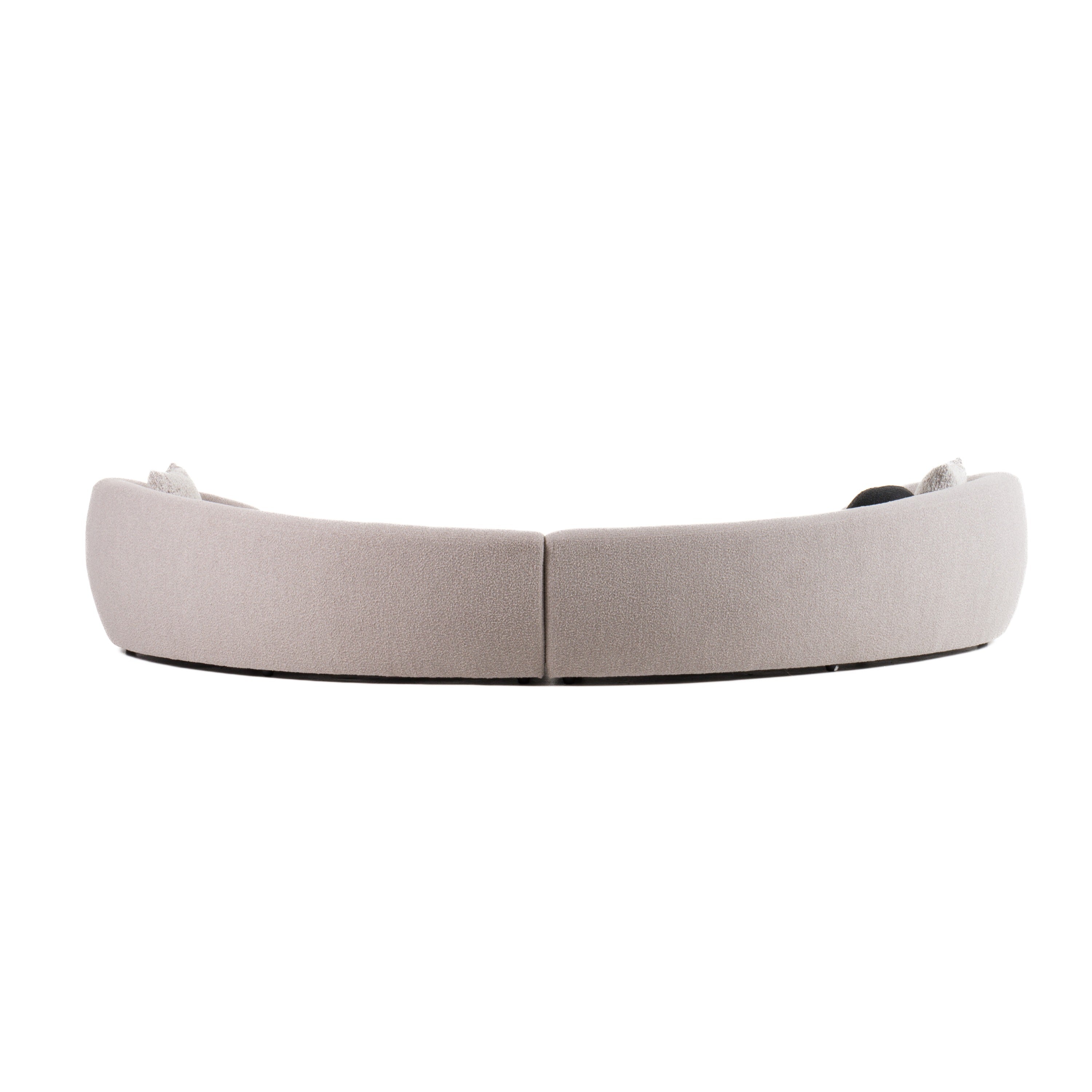 Kilmer Modern Grey Curved Fabric Sectional Sofa