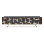 Kilson - Modern Black Oak & Champagne Gold TV Stand