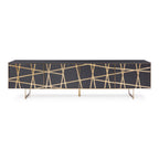 Kilson - Modern Black Oak & Champagne Gold TV Stand