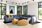 Kinsey - Modern Blue Fabric Modular Sectional Sofa - Modern Blue Fabric Modular Sectional Sofa