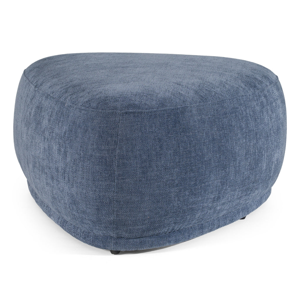 Kinsey - Modern Blue Large River Rock Ottoman