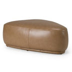 Kinsey - Modern Tan Leather Large River Rock Ottoman