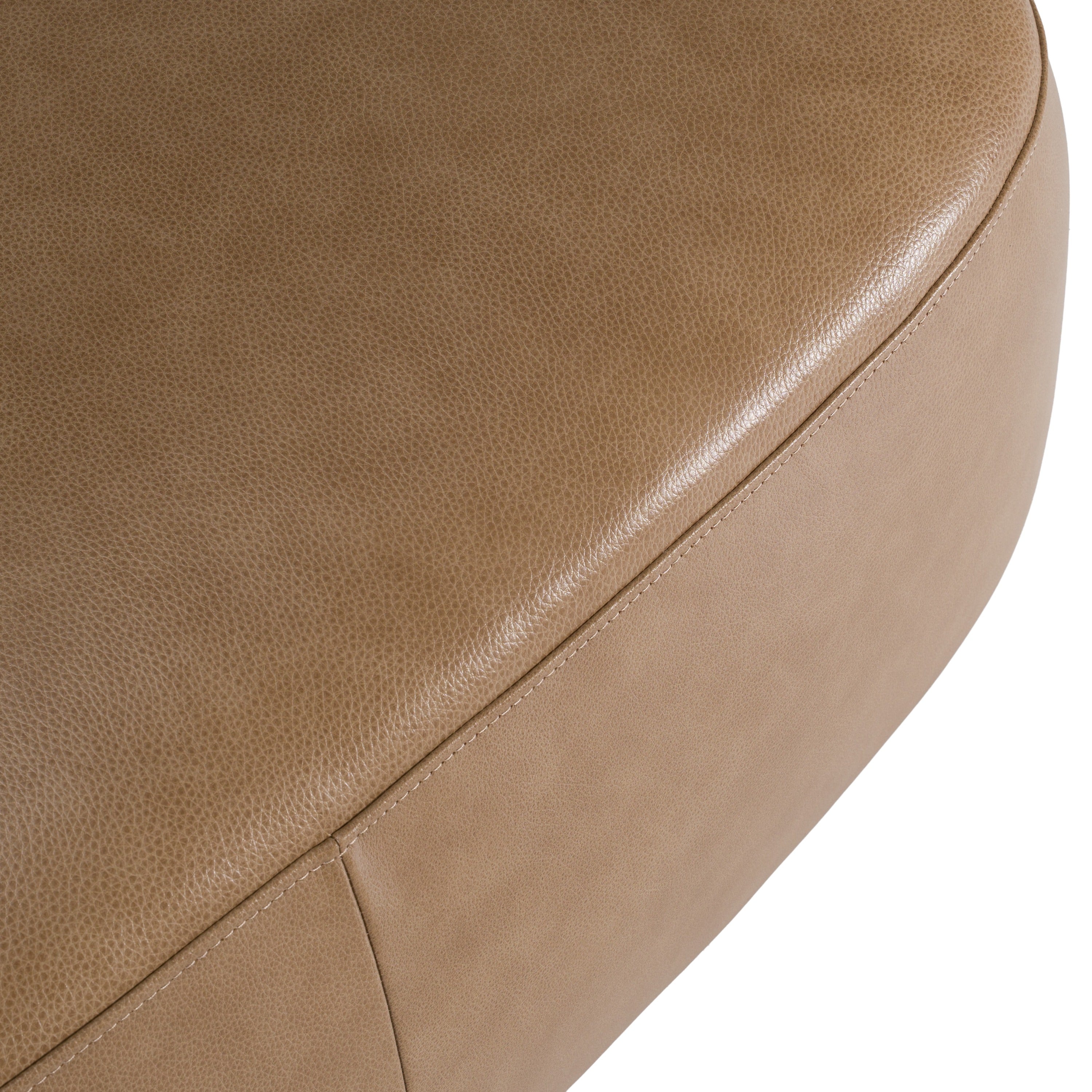 Kinsey - Modern Tan Leather Large River Rock Ottoman