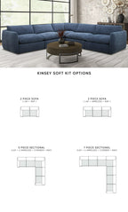 Kinsey - Modern Blue Fabric Modular Sectional Sofa - Modern Blue Fabric Modular Sectional Sofa