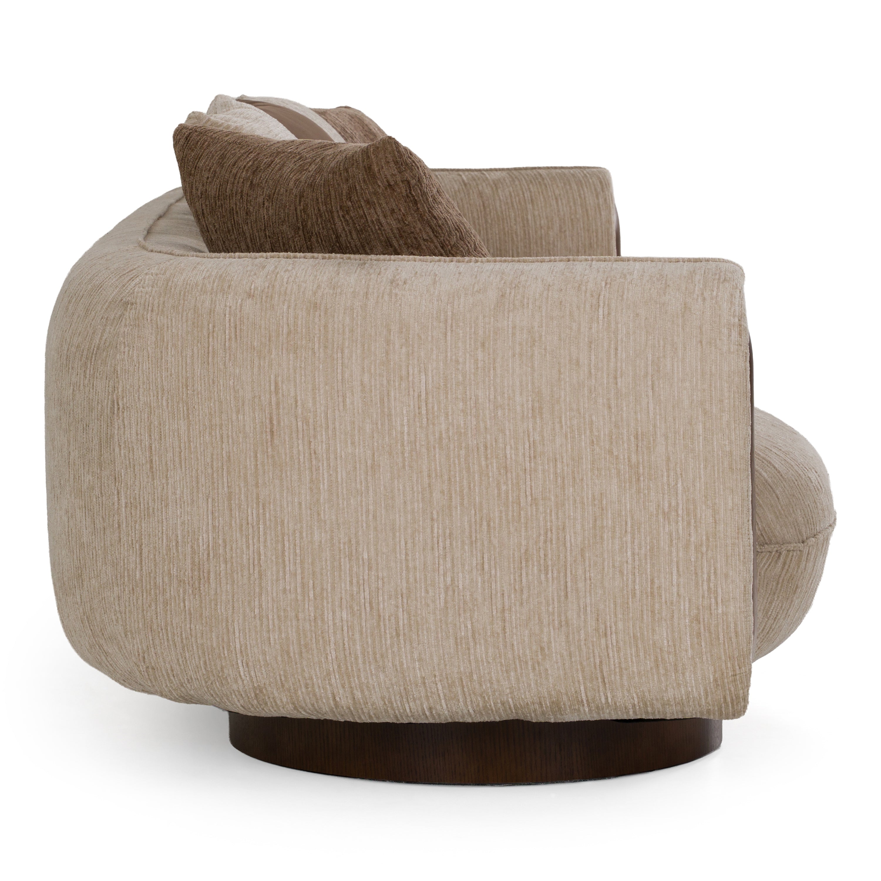 Kiran - Modern Beige + Brown Fabric Sofa