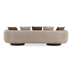 Kiran - Modern Beige + Brown Fabric Sofa