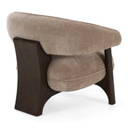 Kirby - Modern Tan Fabric + Brown Oak Accent Chair