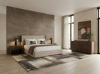 Kiro - Modern Tan Fabric Bed - Modern Tan Fabric Bed