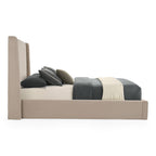 Kiro - Modern Tan Fabric Bed - Modern Tan Fabric Bed