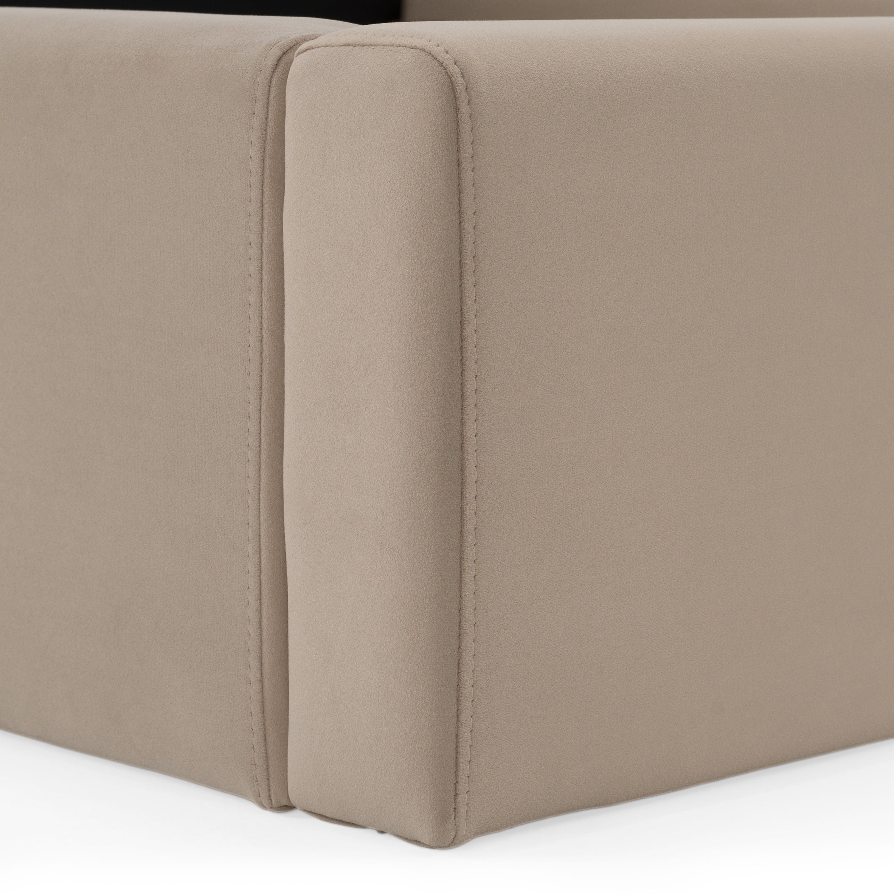 Kiro - Modern Tan Fabric Bed - Modern Tan Fabric Bed