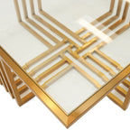 Kodiak - Glam Clear Glass and Gold Glass Coffee Table