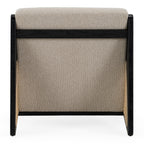 Kratz - Modern Beige Fabric + Rattan + Black Walnut Accent Chair