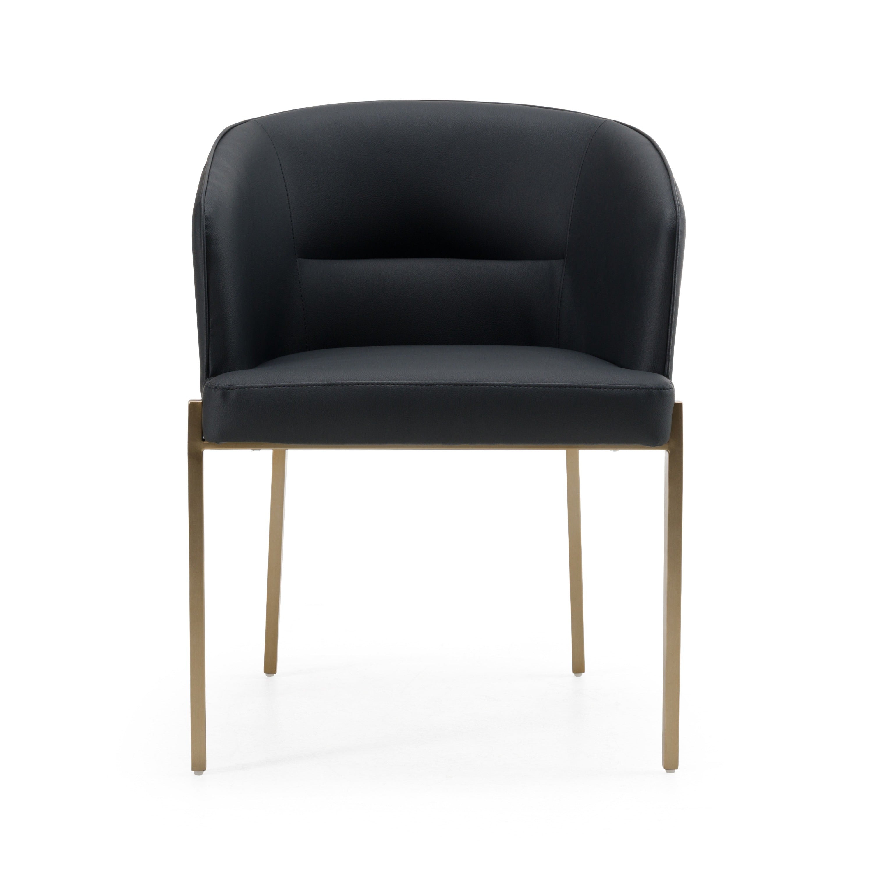 Kravitz - Modern Dark Grey Vegan Leather + Antique Brass Dining Chair