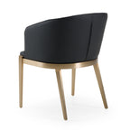 Kravitz - Modern Dark Grey Vegan Leather + Antique Brass Dining Chair