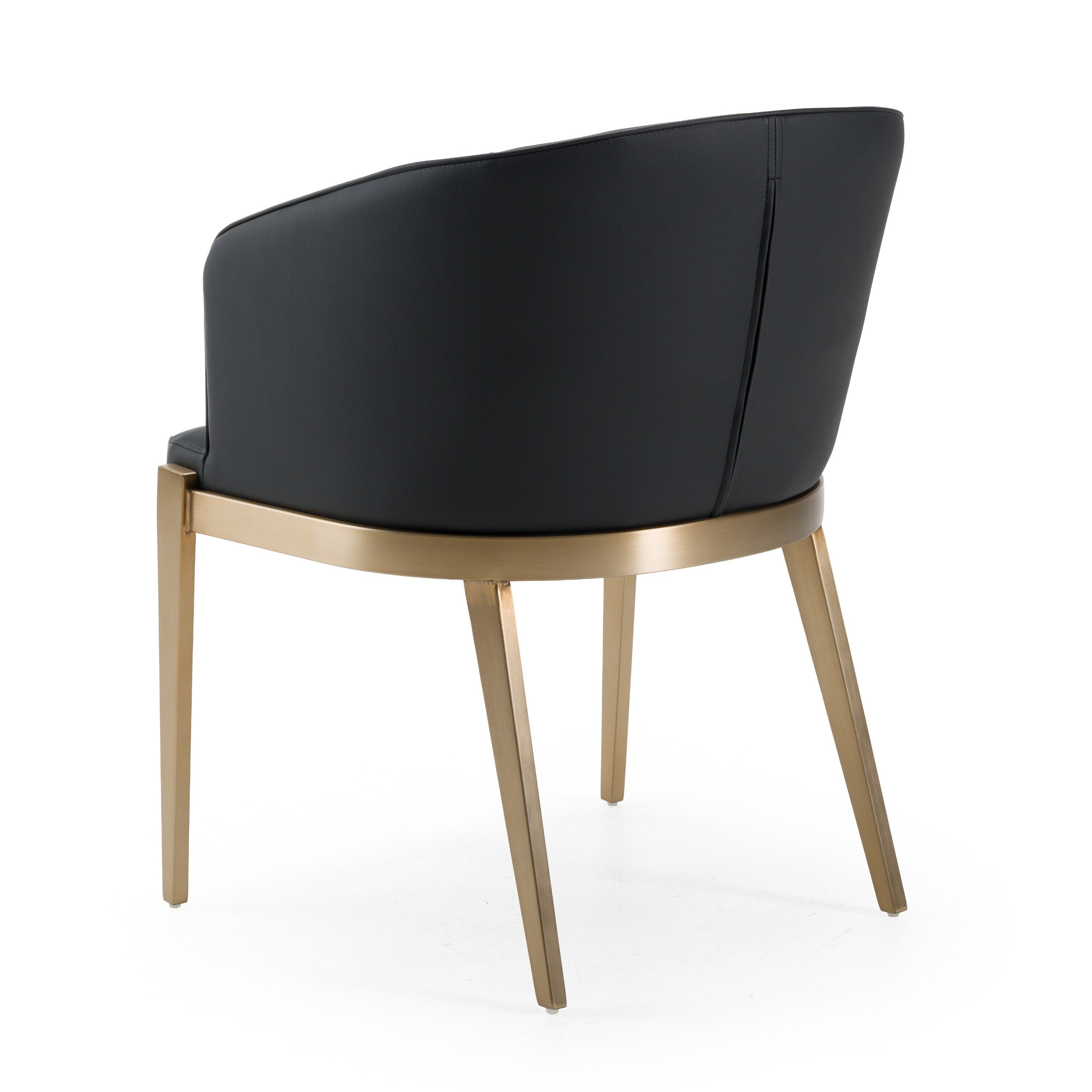 Kravitz - Modern Dark Grey Vegan Leather + Antique Brass Dining Chair