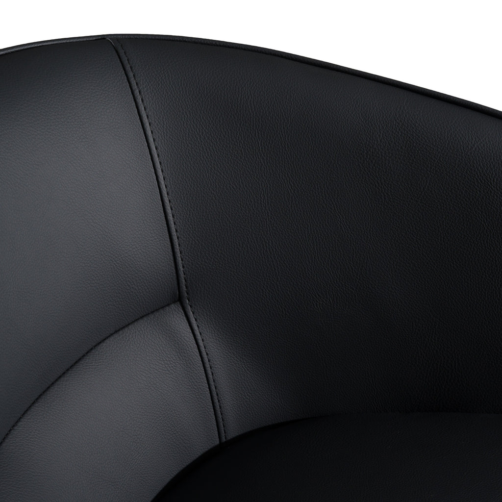 Kravitz - Modern Dark Grey Vegan Leather + Antique Brass Dining Chair
