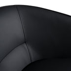 Kravitz - Modern Dark Grey Vegan Leather + Antique Brass Dining Chair