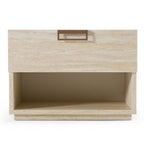 Lago - Modern Faux Travertine Nightstand