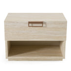 Lago - Modern Faux Travertine Nightstand