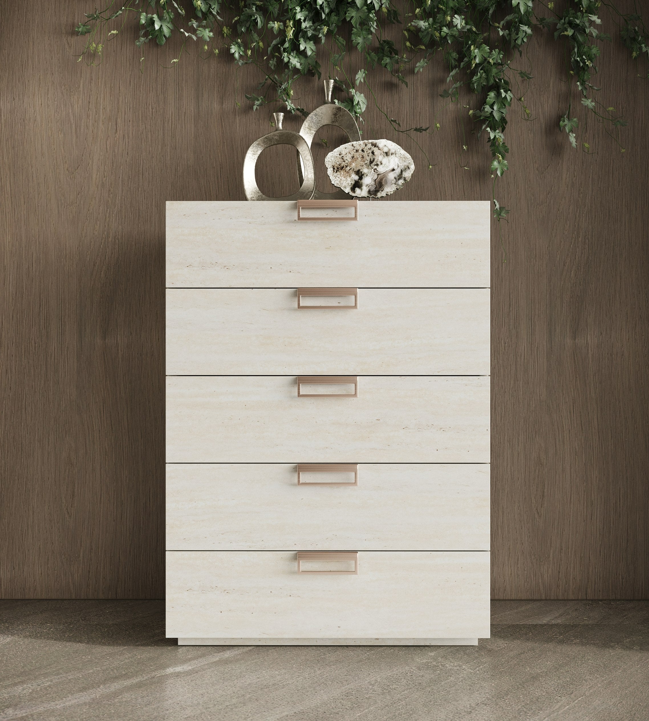 Lago - Modern Faux Travertine Chest