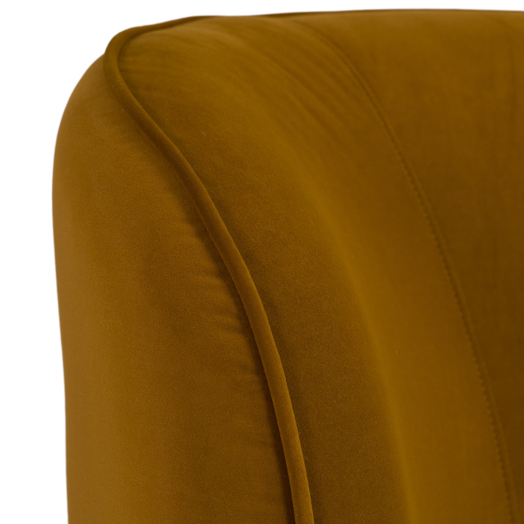 Lambert - Modern Burnt Orange Fabric Upholstered Bed - Modern Burnt Orange Fabric Upholstered Bed