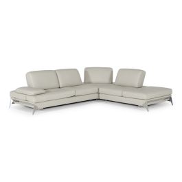 Andrea - Modern Grey Leather Sectional Sofa