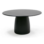 Lander Modern Mid Century Black Oak Round Dining Table