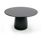 Lander Modern Mid Century Black Oak Round Dining Table
