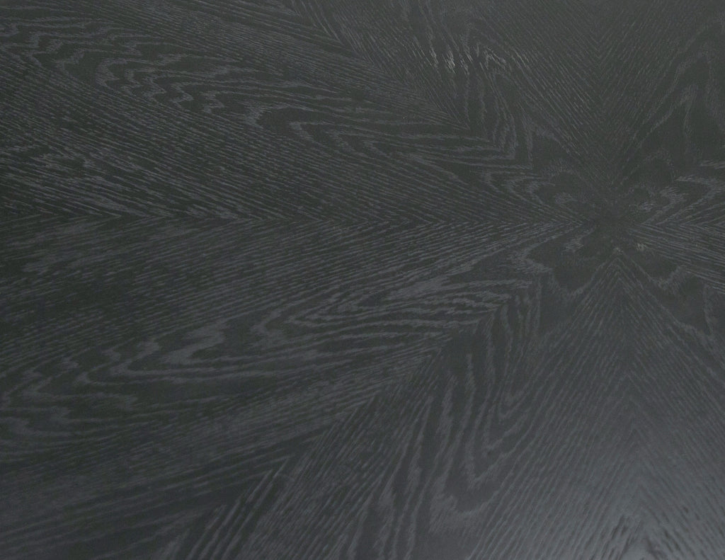 Lander Modern Mid Century Black Oak Round Dining Table