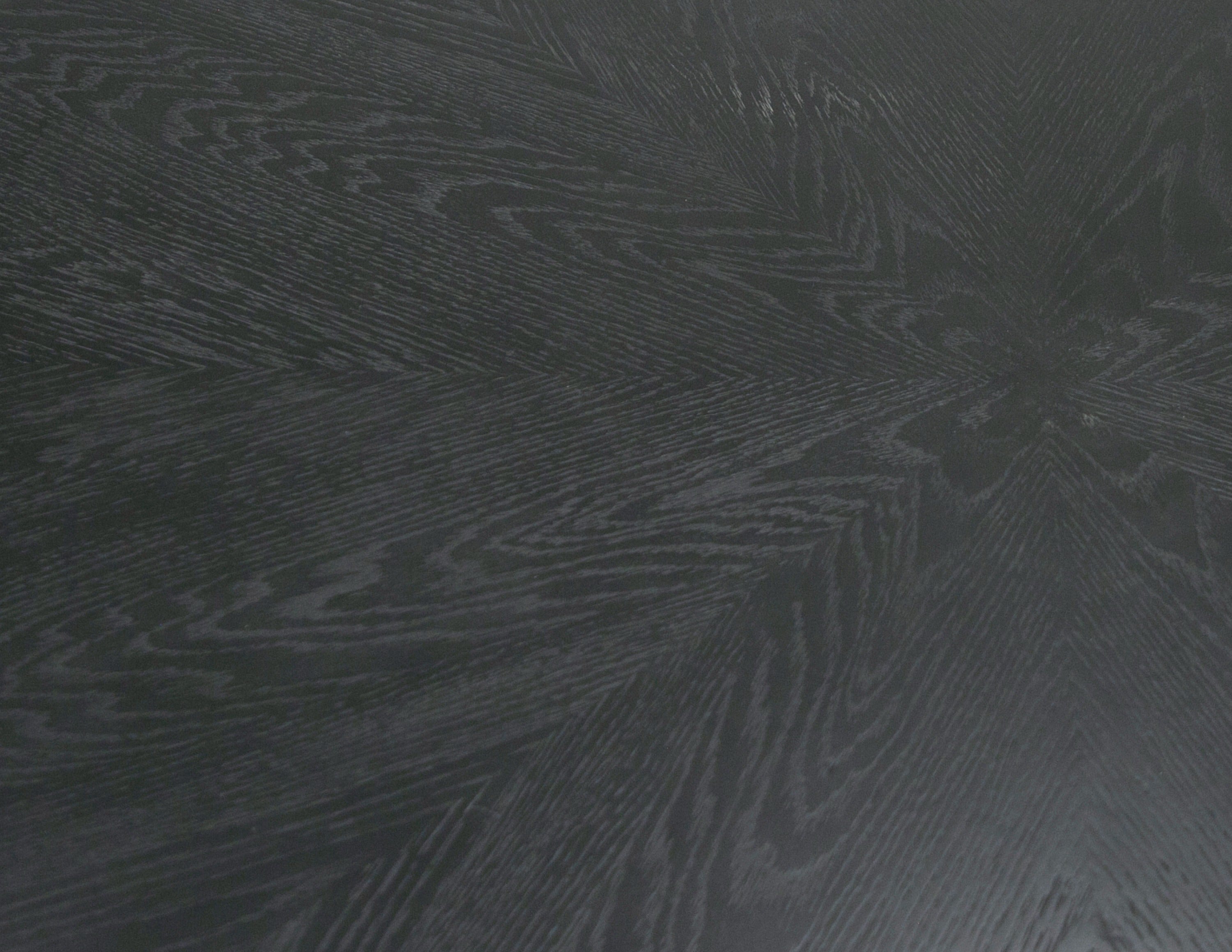 Lander Modern Mid Century Black Oak Round Dining Table