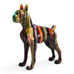 Large Dog - Black + Multi - Color Sculpture