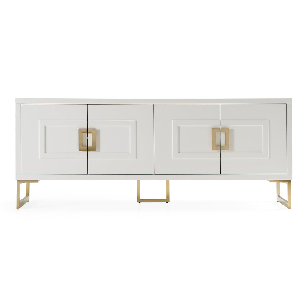 Leah - Contemporary White High Gloss & Champagne Gold Buffet