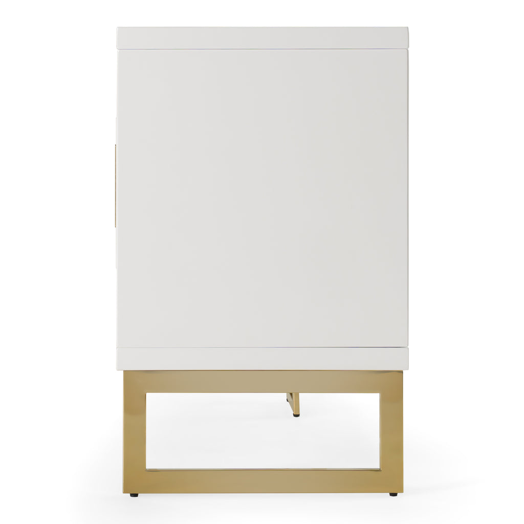 Leah - Contemporary White High Gloss & Champagne Gold Buffet