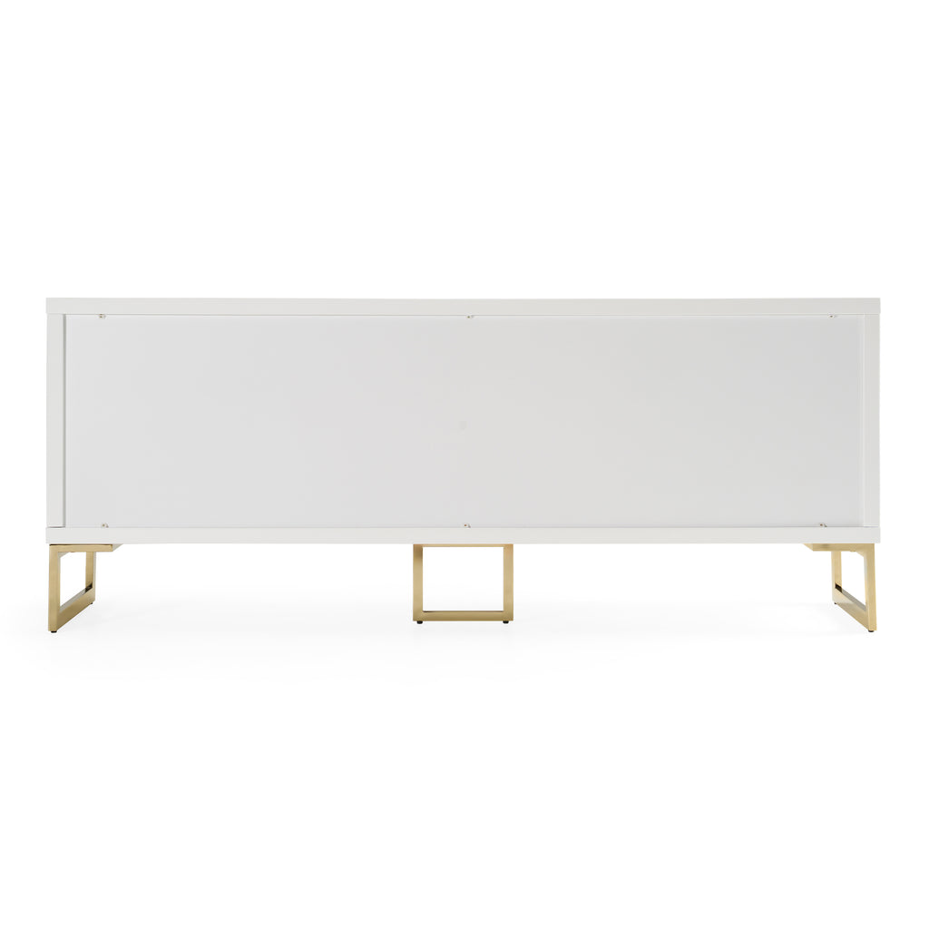 Leah - Contemporary White High Gloss & Champagne Gold Buffet