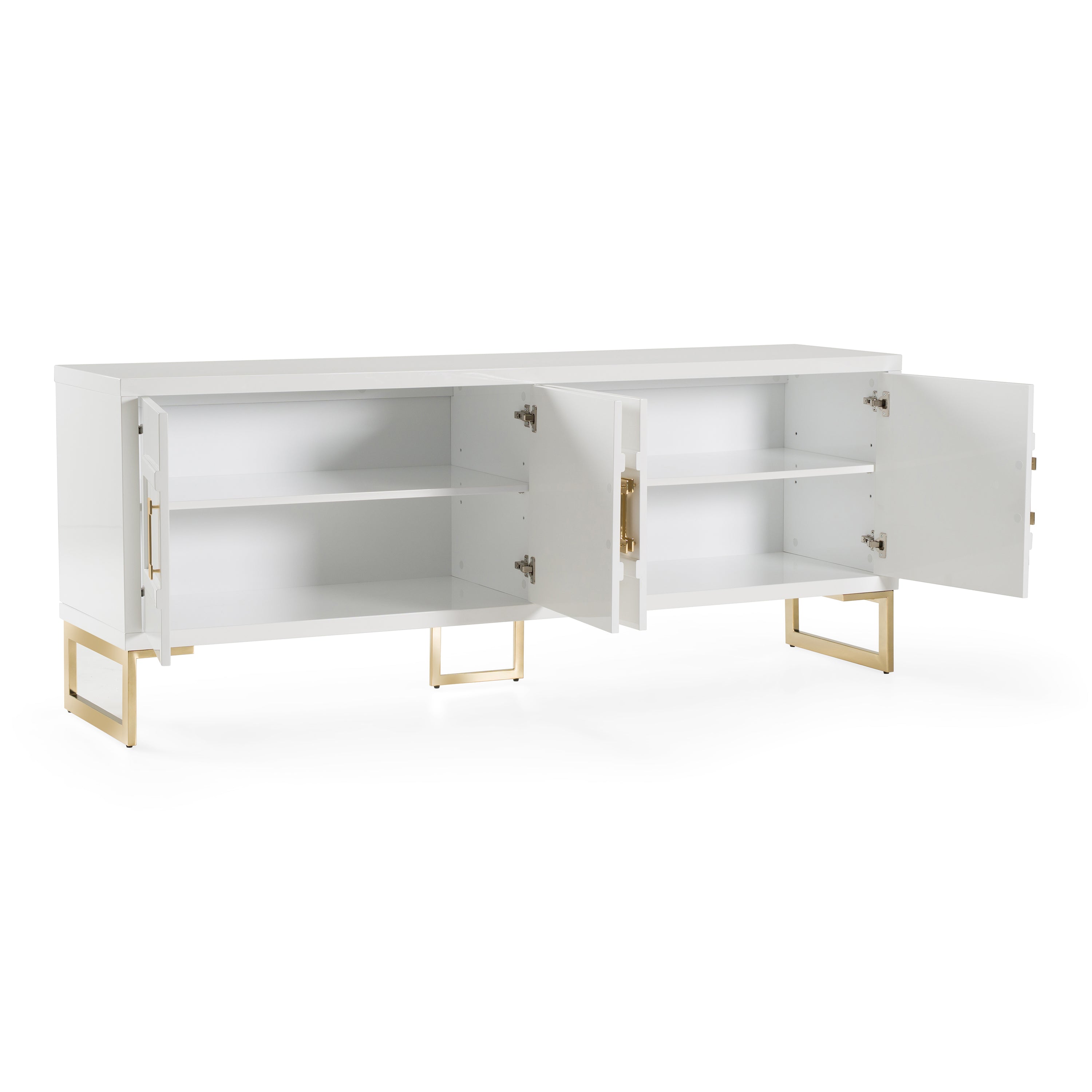 Leah - Contemporary White High Gloss & Champagne Gold Buffet