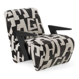 Leana - Modern Black & White Fabric Accent Chair