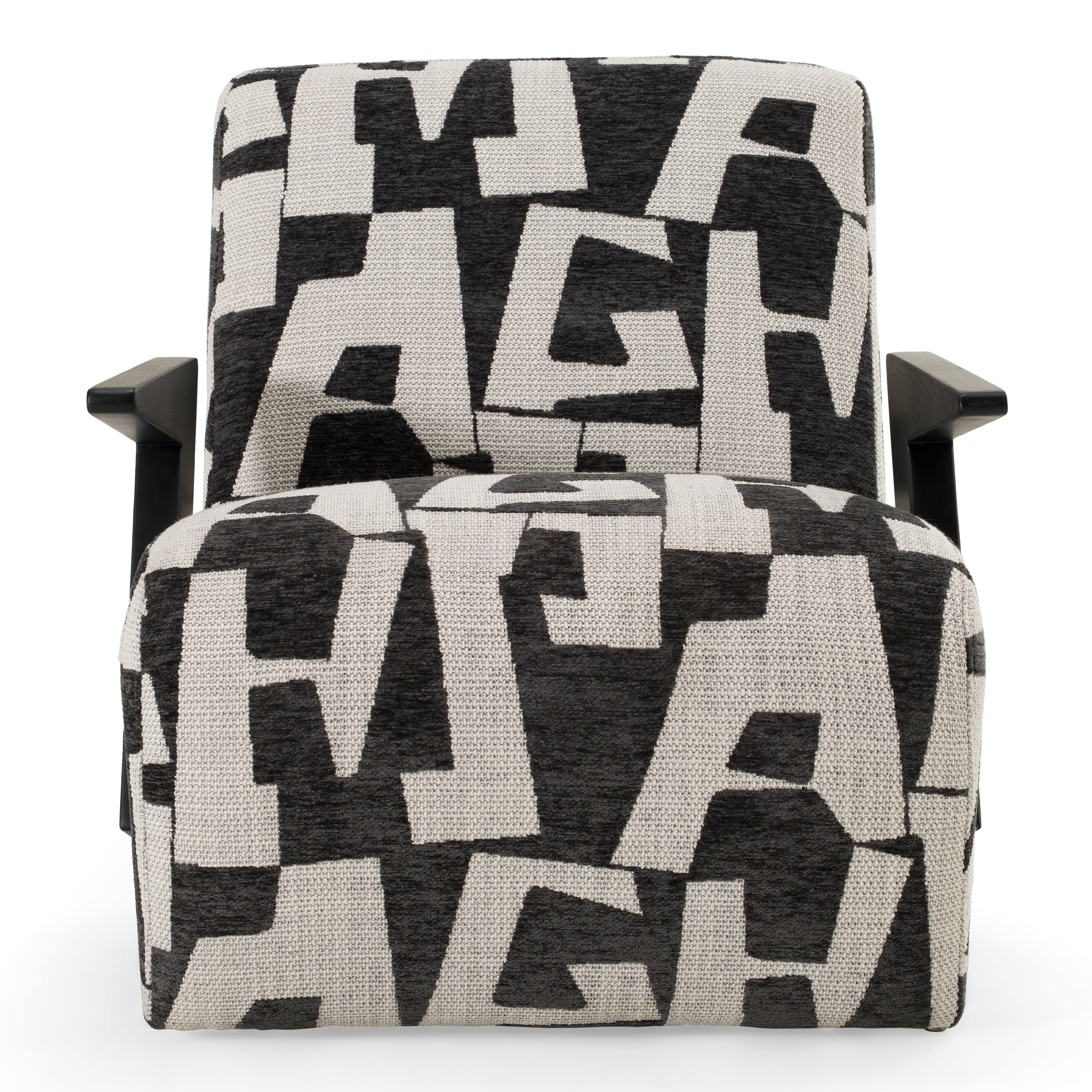 Leana - Modern Black & White Fabric Accent Chair