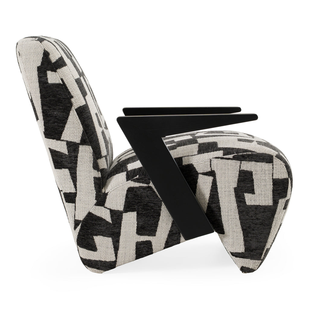 Leana - Modern Black & White Fabric Accent Chair