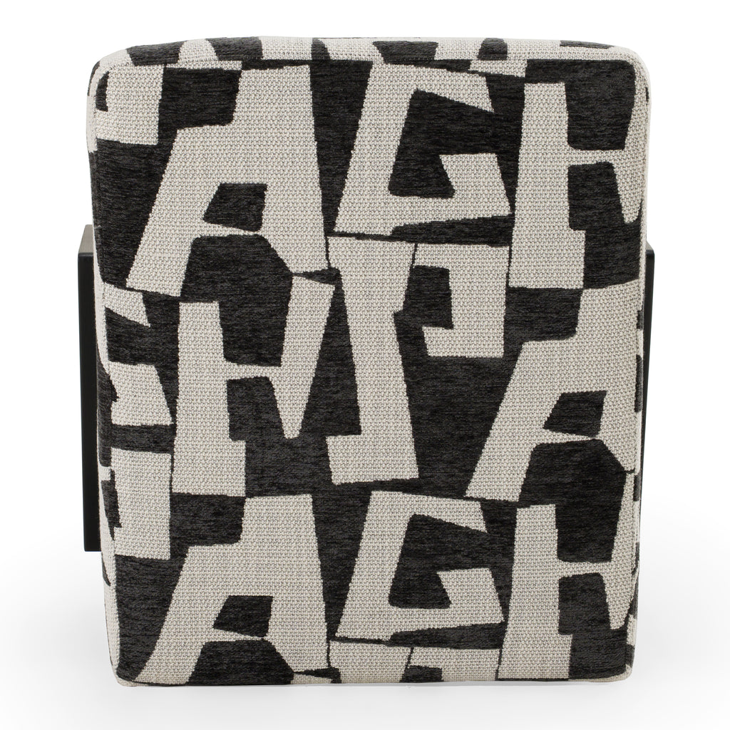Leana - Modern Black & White Fabric Accent Chair
