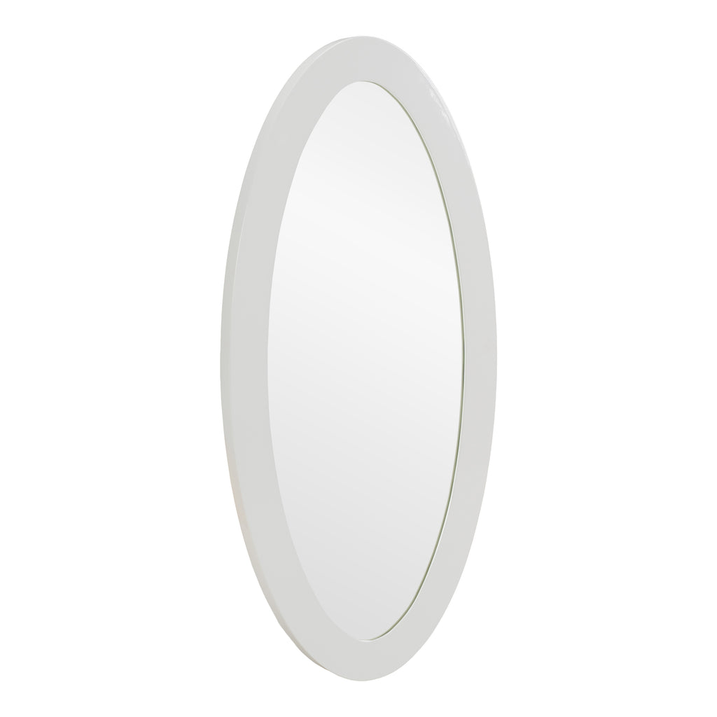 Legend - Modern White High Gloss Oval Mirror