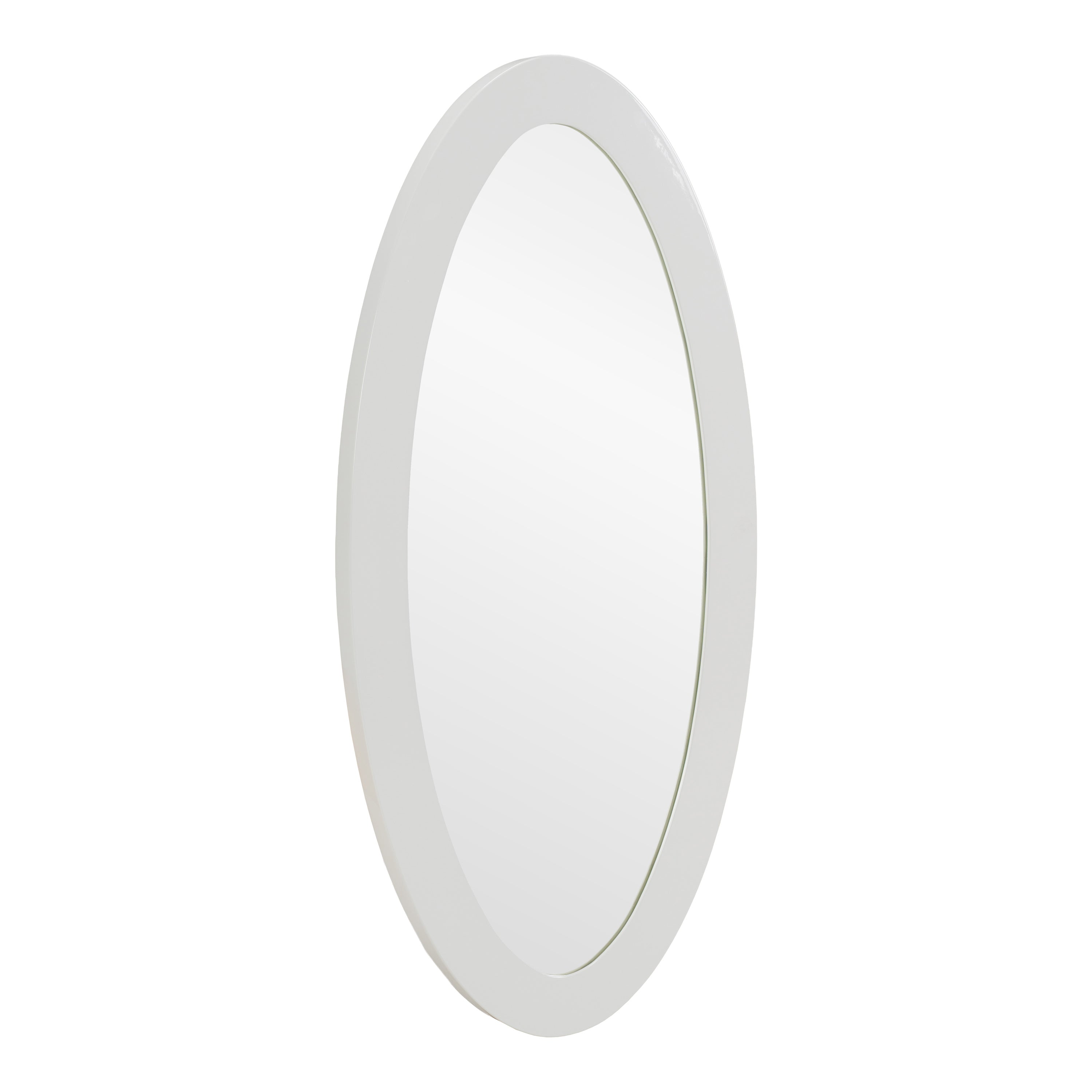 Legend - Modern White High Gloss Oval Mirror