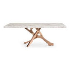 Legend - Modern White Marble & Rosegold Dining Table